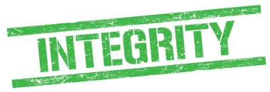 Yeşil grungy dikdörtgen mühür işareti üzerinde INTEGRITY metin.