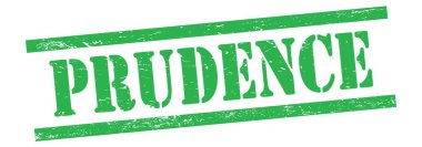 Yeşil grungy vintage kauçuk damga üzerine PRUDENCE metin.