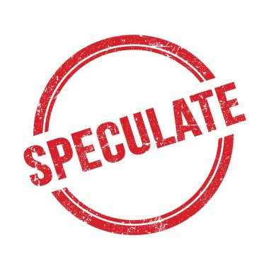 Kırmızı grungy vintage yuvarlak pul üzerine yazılmış SPECULATE metin.
