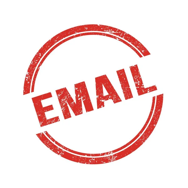 Email Tekst Napisany Czerwonym Grungy Vintage Okrągły Znaczek — Zdjęcie stockowe
