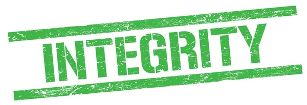 Integrità Testo Verde Grungy Rettangolo Timbro Segno — Foto Stock