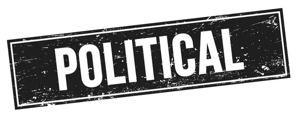 Politischer Text Auf Schwarzem Grungy Rechteck Stempelschild — Stockfoto