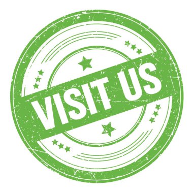 VISIT ABD metni yeşil yuvarlak grungy doku damgası üzerine.