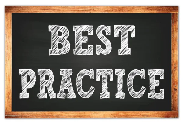 Best Practice Skrivet Svart Trä Ram Skolan Svarta Tavlan — Stockfoto