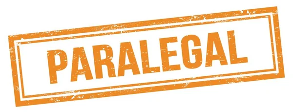 Paralegal Text Auf Orange Grungy Vintage Rechteck Marke — Stockfoto