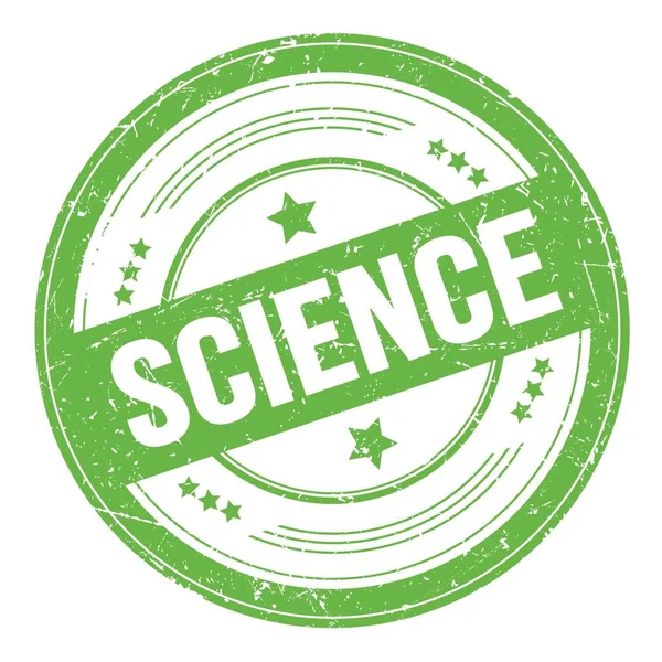 Yeşil yuvarlak grungy doku damgası üzerine Bilimsel Metin.