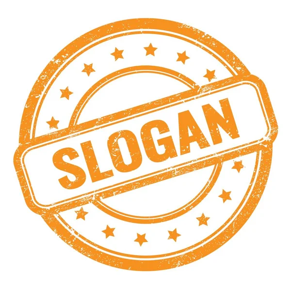Turuncu grungy vintage lastik damga üzerine SLOGAN metin.