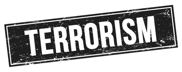 Terrorism Κείμενο Μαύρο Grungy Ορθογώνιο Σήμα Σφραγίδα — Φωτογραφία Αρχείου