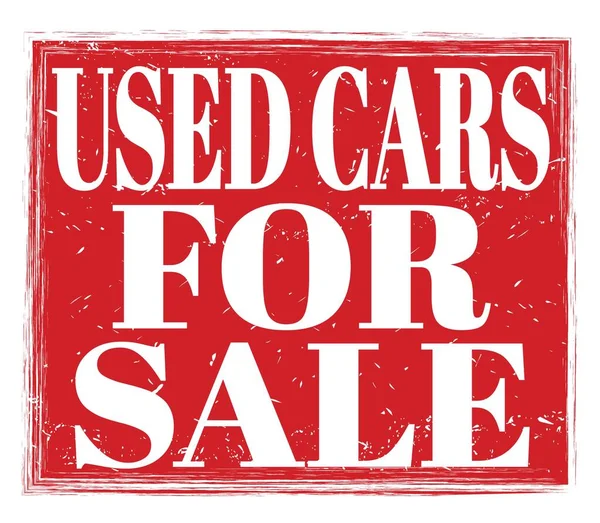 Used Cars Sale Written Red Grungy Stamp Sign — Stock Photo, Image