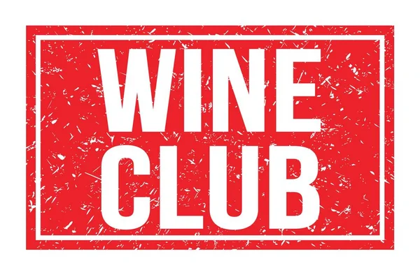 Vino Club Palabras Escritas Signo Del Sello Del Rectángulo Rojo — Foto de Stock