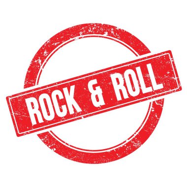 Kırmızı grungy yuvarlak vintage damga üzerinde ROCK & ROLL metin.