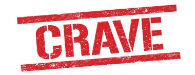 Kırmızı grungy dikdörtgen damga işareti üzerinde CRAVE metin.
