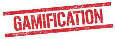 Kırmızı grungy dikdörtgen damga işareti üzerinde GAMIFICATION metin.