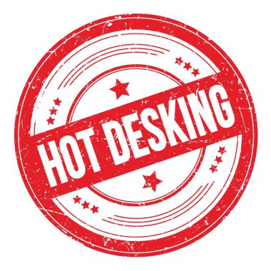 Kırmızı yuvarlak, pasaklı desen damgası üzerine sıcak bir mesaj..