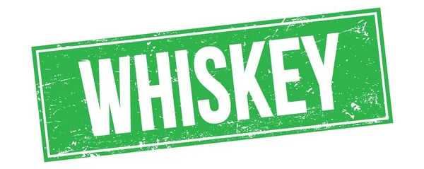 Whiskey Κείμενο Για Πράσινο Grungy Ορθογώνιο Σήμα Σφραγίδα — Φωτογραφία Αρχείου