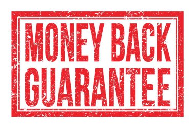 Money Back Gardiyanı, kırmızı dikdörtgen mühür işareti üzerine yazılmış kelimeler