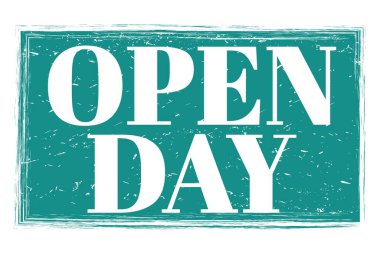 AÇIK GÜN, mavi grungy mühür işareti üzerine yazılmış kelimeler