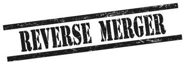 Siyah grungy dikdörtgen vintage damga üzerinde REVERSE MERGER metin.