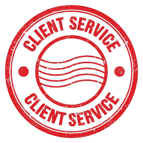 Client Service Woord Geschreven Rode Ronde Postzegel Teken — Stockfoto