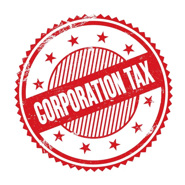 Corporatie Tax Tekst Geschreven Rode Grungy Zig Zag Randen Ronde — Stockfoto