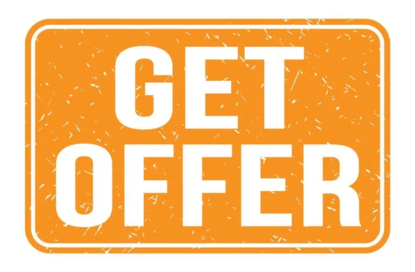 Get Offer Words Written Orange Rectangle Stamp Sign — Stock Photo, Image