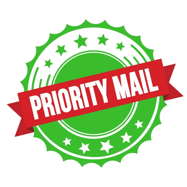 Priority Mail Text Auf Rot Grünem Bandstempel — Stockfoto