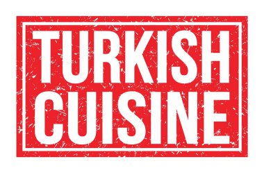 TURKISH CUISINE, kırmızı dikdörtgen işareti üzerine yazılmış kelimeler