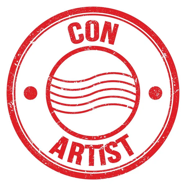 Con Artistテキスト赤丸切手記号 — ストック写真