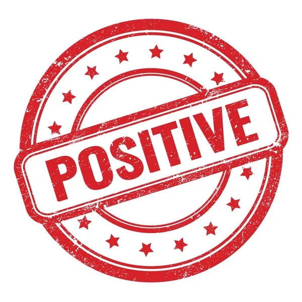 Positiver Text Auf Rotem Grungy Vintage Rubber Stamp — Stockfoto