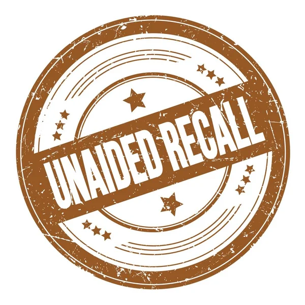 Unaided Recall Text Brown Grungy Texture Stamp — Stock Photo, Image