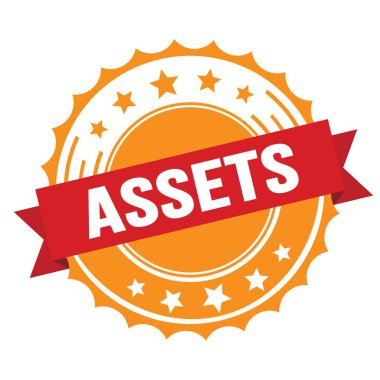 Kırmızı turuncu rozet damgalı ASSETS metni.