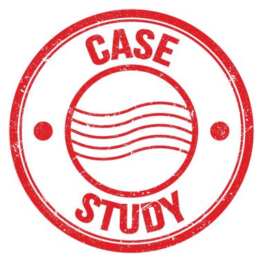Kırmızı yuvarlak posta damgası üzerine yazılmış CASE STUDY metni