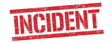 Kırmızı grungy dikdörtgen damga işareti üzerinde olay metni.