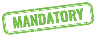 Yeşil grungy vintage dikdörtgen damgalı MANDATORY metin.