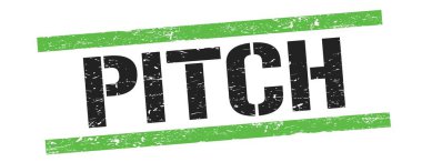 Siyah yeşil grungy çizgileri üzerinde PITCH metin işareti.