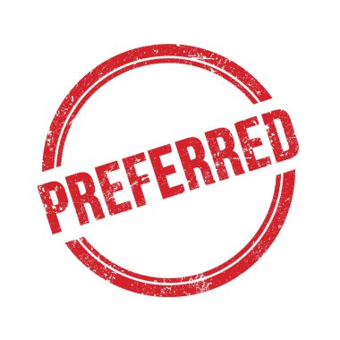 Kırmızı grungy vintage yuvarlak damgalı Tercih metni.