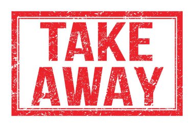 Al götür, kırmızı dikdörtgen damga işareti üzerine yazılmış kelimeler