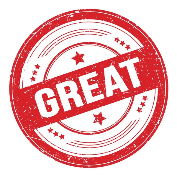 Kırmızı yuvarlak grungy desen damgası üzerine harika metin.