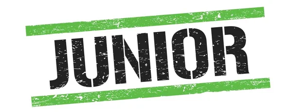 Junior Text Black Green Grungy Lines Stamp Sign — Stock Photo, Image