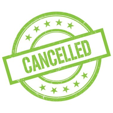 Yeşil yuvarlak vintage kauçuk damga üzerine yazılmış CELLED metin.