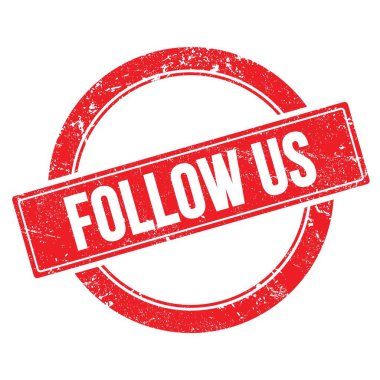 FOLLOW ABD metin kırmızı grungy yuvarlak vintage pul.