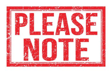 Lütfen dikkat, kırmızı dikdörtgen mühür işareti üzerine yazılmış kelimeler