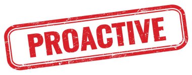 Kırmızı grungy dikdörtgen damgalı PROaktif metin.