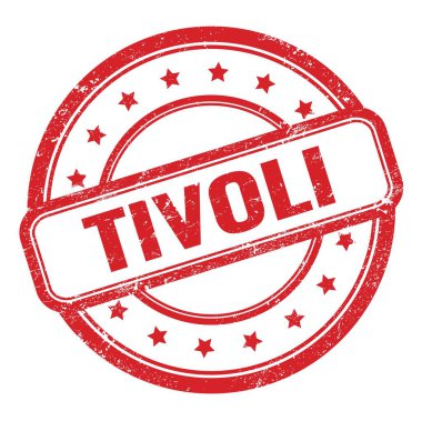 Kırmızı grungy vintage lastik mühür üzerine TIVOLI metin.