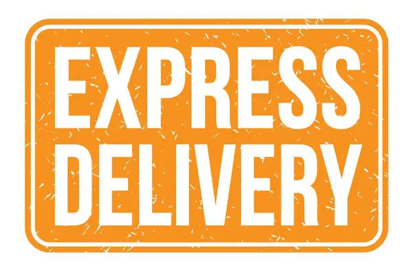 Consegna Express Parole Scritte Sul Segno Del Timbro Rettangolare Arancione — Foto Stock