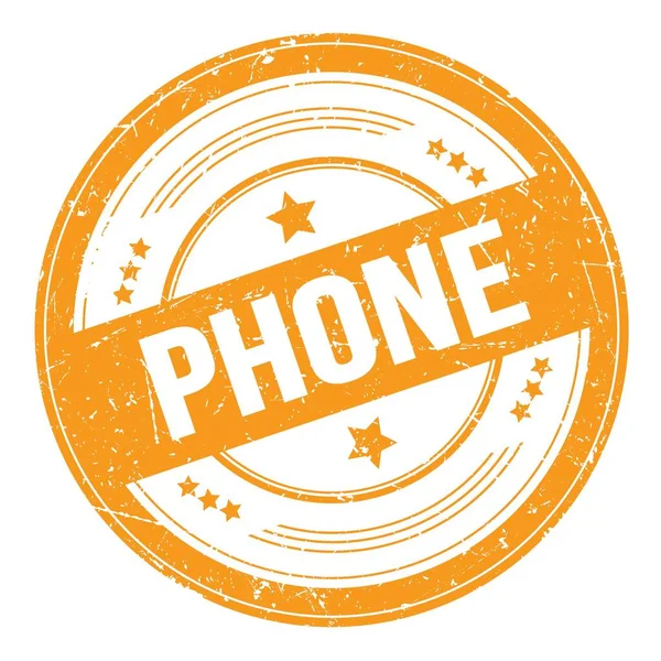 Telefono Testo Arancione Rotondo Grungy Texture Timbro — Foto Stock