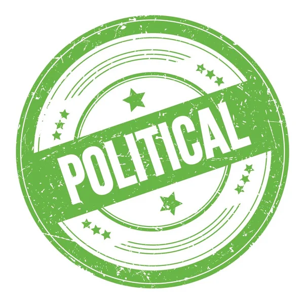 Testo Politico Verde Rotondo Grungy Texture Timbro — Foto Stock