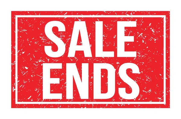 Sale Ends 字写在红色矩形邮票上 — 图库照片