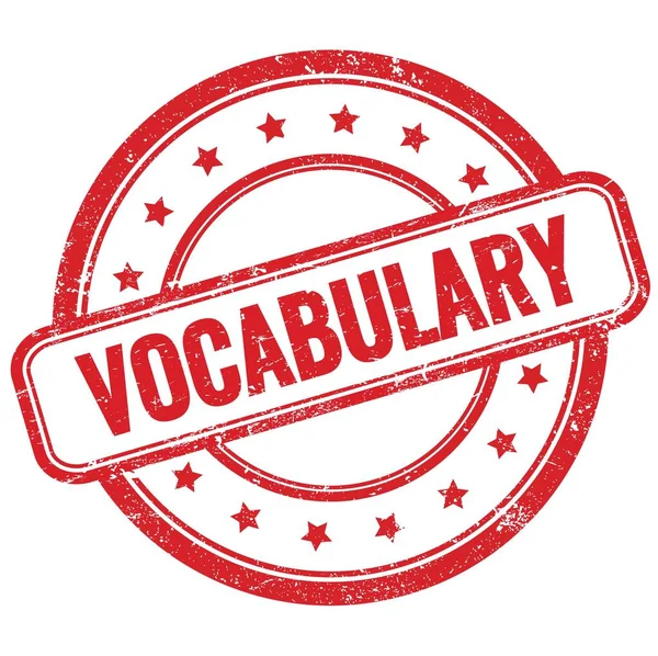 Vocabulary Text Red Vintage Grungy Rubber Stamp — Stock Photo, Image