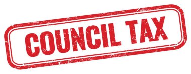 Kırmızı grungy dikdörtgen damgalı COUNCIL Vergi metni.